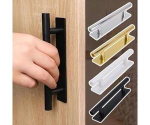 Maniglie adesive per mobili per porte in plastica, adatte per organizzare armadi, porte scorrevoli e come pomelli per aprire e chiudere le porte 2 pezzi neri,2 pezzi d'oroPolipropilene