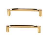 Maniglie Ante Armadio 2Pezzi Maniglia Per Porta Dell'Armadio In Ottone Pieno E Maniglia Per Cassetto Maniglia Per Mobili In Ottone Spazzolato Per Mobili Passo 128mm Dorato