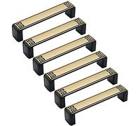 Maniglie antiche, pomelli per mobili, 6 pezzi, in stile cinese, bronzo, pomelli antichi, maniglie per armadi, maniglie per porte, mobili da cucina, cassetti (nero e bronzo, distanza tra i fori 96 mm)