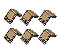 Maniglie antiche, pomelli per mobili, 6 pezzi in stile cinese, in bronzo anticato, maniglie per armadi, maniglie per porte, credenze da cucina, cassetti (nero + bronzo, foro singolo)