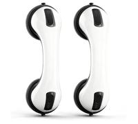 Maniglie Anziani Ventosa Forte - 2pcs Sicurezza Bagno, 110 KG Maniglia Sicurezza Bagno, Supporto Sollevamento Fissaggio Sgabello Doccia Toilette Nero