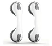 Maniglie Anziani Ventosa Forte - 2pcs Sicurezza Bagno, 110 KG Maniglia Sicurezza Bagno, Supporto Sollevamento Fissaggio Sgabello Doccia Toilette Grigio