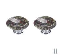 Maniglie Armadio Cameretta 2 Pezzi Pomello Per Cassetto In Pietra "Non Ti Scordar Di Me" Da 38mm Maniglia Rotonda Per Mobile A Forma Di Fiore Energico Cassetti Per Toletta(Pietra Del Sangue Di Drago)