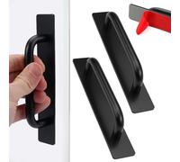 Maniglie Autoadesive Mobili in Alluminio, 25 x 147mm Maniglie Autoadesive per Mobili, Nero Porta Maniglia Istantanea Adesiva, Senza Trapano Per Armadi, Cucine, Camere da Letto, Porte Scorrevoli