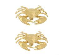 Maniglie decorative in ottone, 2 pezzi, ganci in metallo a forma di granchio, per porte di casa o ufficio, con ottone massiccio e artigianato dettagliato (A)