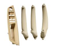 Maniglie esterne per auto Bracciolo Fibra Carbonio Per E70 E71 E72 X5 X6 2007-2014 Car Interior Door Handle Pannello Interno Pull Trim Cover Maniglia per porta(RHD Beige 4Pcs)