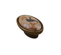 Maniglie for mobili antichi, pomelli rotondi in ceramica for cassetti, maniglie for armadietti retrò, ferramenta for mobili europei in lega di zinco(Oval 16mm)