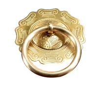 Maniglie for mobili classiche in rame puro, anelli di trazione in ottone anticato for porte e armadi, accessori rotondi in rame maniglia(Brass,Piccola)