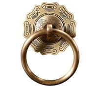 Maniglie for mobili classiche in rame puro, anelli di trazione in ottone anticato for porte e armadi, accessori rotondi in rame maniglia(Bronze,Piccola)