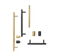 Maniglie for mobili in ottone con taglio a diamante e motivo zigrinato a forma di croce, in oro nero, for guardaroba, manopole con barra a T, lunghezza 500 mm, disponibili for cucina(CH036-BLK-128160)