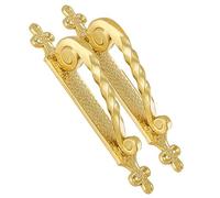 Maniglie for porte in ottone massiccio, stile retrò minimalista a vista, bronzo antico francese dorato, maniglie a leva classiche europee maniglia(Brass,240 * 33mm)