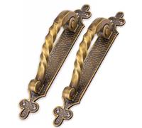 Maniglie for porte in ottone massiccio, stile retrò minimalista a vista, bronzo antico francese dorato, maniglie a leva classiche europee maniglia(Bronze,240 * 33mm)