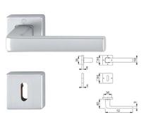 MANIGLIE HOPPE DUBLIN CROMO SATINATO QUADRO 8MM PZ.2