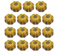 Maniglie in ceramica per porte, Set di 15, maniglie for armadietti da cucina vintage, pomelli for cassetti, pomelli for mobili in ceramica, maniglia a forma di zucca(Yellow,Bronze Decoration)