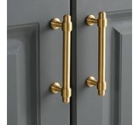 Maniglie in ottone per armadietti, cassetti per mobili dorati, per cucina, camera da letto, elegante hardware montato all'esterno con diverse opzioni di spaziatura dei fori