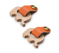 Maniglie in pelle a forma di elefante, 2 pezzi, in legno di faggio, per cassetti, per camera dei bambini, armadio, cucina, credenza, hardware (arancione)