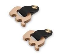 Maniglie in pelle a forma di elefante, 2 pezzi, in legno di faggio, per cassetti, per camera dei bambini, armadio, cucina, credenza, ferramenta (nero)