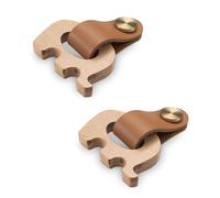 Maniglie in pelle a forma di elefante, 2 pezzi, per cassetti, in legno di faggio, per camera dei bambini, armadio, cucina, credenza, hardware (marrone)