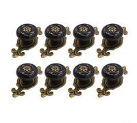 Maniglie in rame anticato per mobili in lega di zinco, per cassetti della cucina, armadi, porte, toletta, lunghezza 74 mm, set di 8 pezzi (nero)