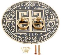 Maniglie in stile vintage, 1 paio di maniglie for porte armadietti in ottone, con anello rotondo, 11 cm, 14, stile antico cinese(14cm)