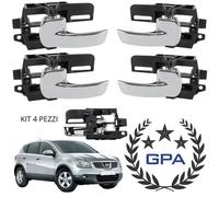 MANIGLIE INTERNE CROMATE NISSAN QASQHAI KIT 4 PEZZI ANT+POST 2011 2012 2013 2014