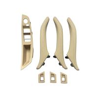Maniglie interne per portiere auto 7 Pezzi Maniglia Interna Della Portiera Dell'auto Pannello Del Bracciolo Tirare Copertura Pelle Per BMW Per Serie 5 F10 F11 F18 520 523 525 528 530(Model B Beige set