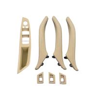 Maniglie interne per portiere auto 7 Pezzi Maniglia Interna Della Portiera Dell'auto Pannello Del Bracciolo Tirare Copertura Pelle Per BMW Per Serie 5 F10 F11 F18 520 523 525 528 530(Model A Beige set