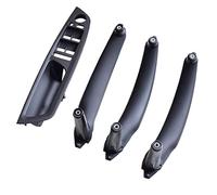 Maniglie Interne Per Portiere Auto Uso di fibra carbonio bracciolo for BMW E70 E71 E72 X5 X6 2007-2014 Copertura del rivestimento interno della maniglia porta interna dell'automobile(Black 4Pcs LHD)