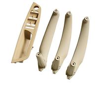 Maniglie Interne Per Portiere Auto Uso di fibra carbonio bracciolo for BMW E70 E71 E72 X5 X6 2007-2014 Copertura del rivestimento interno della maniglia porta interna dell'automobile(Beige 4Pcs LHD)