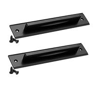 Maniglie Maniglia for porta del fienile da 2 pezzi, maniglia for scorrevole in lega di alluminio nera, maniglie for anteriore con viti for garage, cassetti, armadi, mobili cucina(Hole distance 245mm)