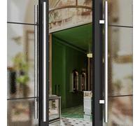 Maniglie moderne a due lati in acciaio inox - 1 coppia 1500 mm spazzolato finitura nera per porte d'ingresso, docce, uffici e alberghi, eleganti braccioli