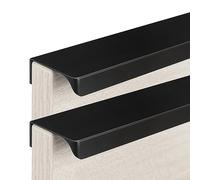 Maniglie Nere per Armadio Maniglie Invisibili per Cassetti 2 Maniglie per Porte per Mobili Maniglie Lunghe per Guardaroba, Lega di Alluminio (Length 300mm)