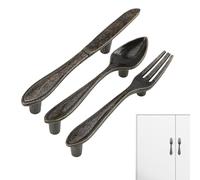 Maniglie per armadi e cassetti, maniglie da cucina per armadietti - Maniglie per armadi in design cucchiaio e forchetta in lega di zinco, decorativi multifunzionali, maniglie per cassetti per