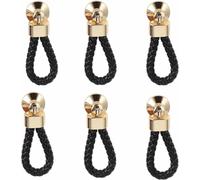 Maniglie per cassetti in pelle Maniglie per pomell 6Pcs Drawer Pulls Handmade Leather Dresser Cabinet Knob Handles Door Handle Kitchen Pulls Knobs with 22mm Screws,Single Hole Black(Nero)