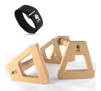 Maniglie per flessioni - 2 maniglie in legno antiscivolo e per le articolazioni - Parallettes e attrezzature calisteniche ideali per l'allenamento del peso corporeo in interni ed esterni, perfette per