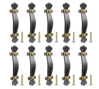 Maniglie per Mobili in Pelle, 10 Pezzi Pomelli in Cuoio per Mobili, Maniglie Cuoio per Cassetti, Pomello per Porte di Pelle, Tiretti per Mobili Armadietti Cucina e Porta, con Viti(Distanza Fori 128mm)