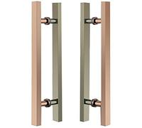 Maniglie per porta di fienile in acciaio inossidabile, confezione da 2 maniglie per ingresso su entrambi i lati, per hotel, bar e case, lunghezza 48-129 cm, design push-pull
