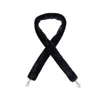 Maniglie per portafoglio, 2 pezzi, lunghe, di ricambio, in finta pelliccia di coniglio, per borse a tracolla invernali, accessori per borse a tracolla (nero)
