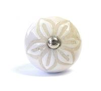 Maniglie per porte e cassetti, in ceramica con motivo a fiori P8