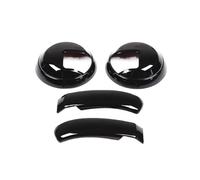 Maniglie per porte esterne di automobili ABS Auto In Fibra Carbonio Interruttore Porta Interna Maniglia Trim Adesivo Accessori Per Abarth 500 2010-2023 Maniglie esterne porte(Svart)