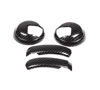 Maniglie per porte esterne di automobili ABS Auto In Fibra Carbonio Interruttore Porta Interna Maniglia Trim Adesivo Accessori Per Abarth 500 2010-2023 Maniglie esterne porte(Carbon Fiber)