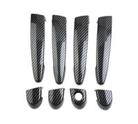 Maniglie per porte esterne di automobili Pezzi Ricambio Per Auto Pratici Da Usare Coperture Finiture 1 Set Plastica ABS Fibra Carbonio Nera Comoda Facile Installare Maniglie esterne porte