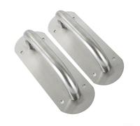 Maniglie per porte in acciaio inox, confezione da 2 pezzi, per fienile e fuoco, resistenti alle intemperie e finitura elegante (ovali)