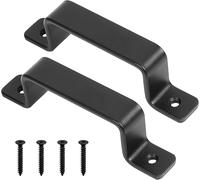 Maniglie per Porte in Ghisa Robuste Dal Design Vintage, Set Da 2, Nero, Ideali p