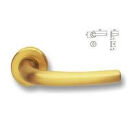 MANIGLIA GHIDINI MILENA OTTONE SATINATO CON ROSETTA PATENT (COPPIA)