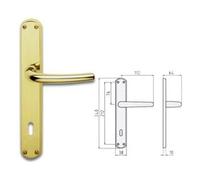 Maniglie porta coppia su placca p90 MILENA Ottone satinato 55744089008