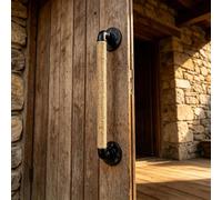 Maniglie porte scorrevoli, ferramenta resistente porte da giardino in legno | Maniglie in ghisa robuste e durevoli, in stile industriale, incluse viti abbinate(32cm(12.60 in))