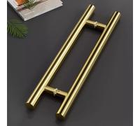 Maniglie scorrevoli resistenti per porta del fienile, 1 paio di maniglie per porta in vetro per doccia, colore oro rosa, con strumenti di installazione per doccia e porte in vetro (1200 mm)