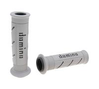 COPPIA MANOPOLE DOMINO GRIGIO NERO MANUBRI 22 MM MOTO SCOOTER UNIVERSALI