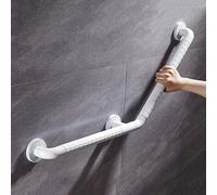 Maniglione a 135° per disabili e anziani, in acciaio inox e PVC, per vasca da bagno e doccia, guide di supporto di sicurezza in WC 40 x 40 cm, bianco